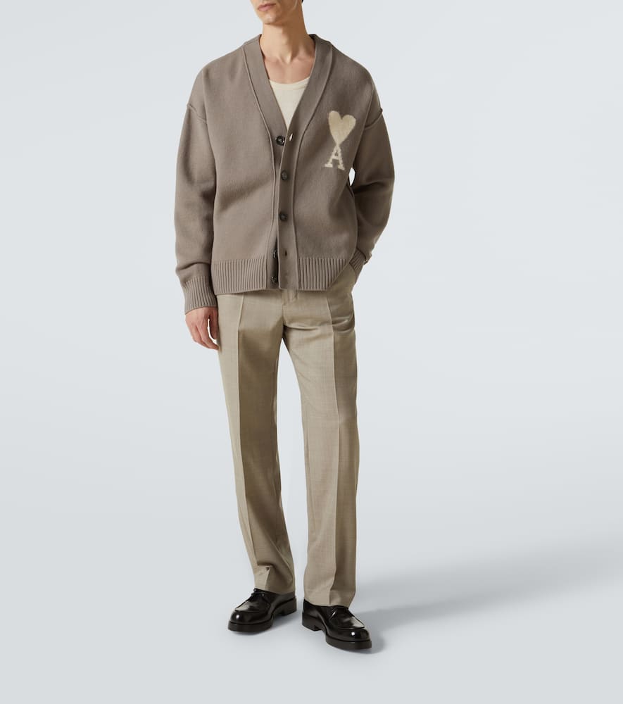 Ami Alexandre Mattiussi Ami Paris Cardigan In Beige