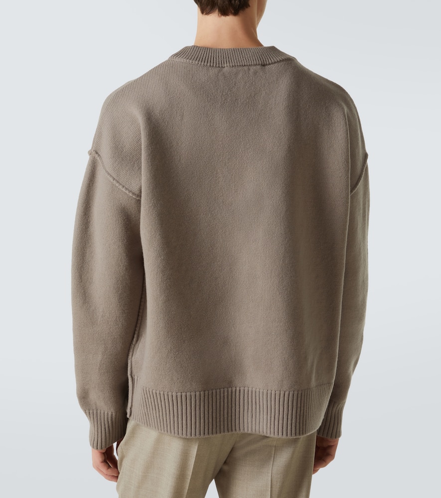 Ami Alexandre Mattiussi Ami Paris Cardigan In Beige