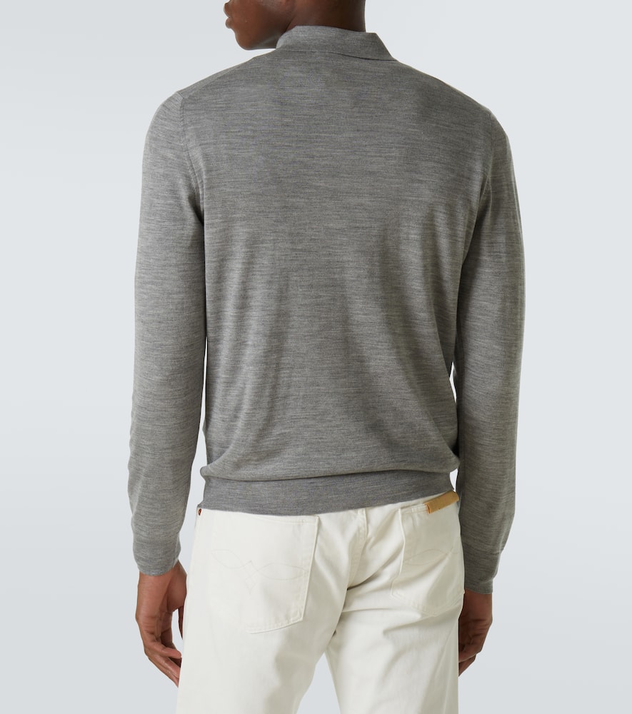 LARDINI KNITTED WOOL, SILK, AND CASHMERE POLO SHIRT