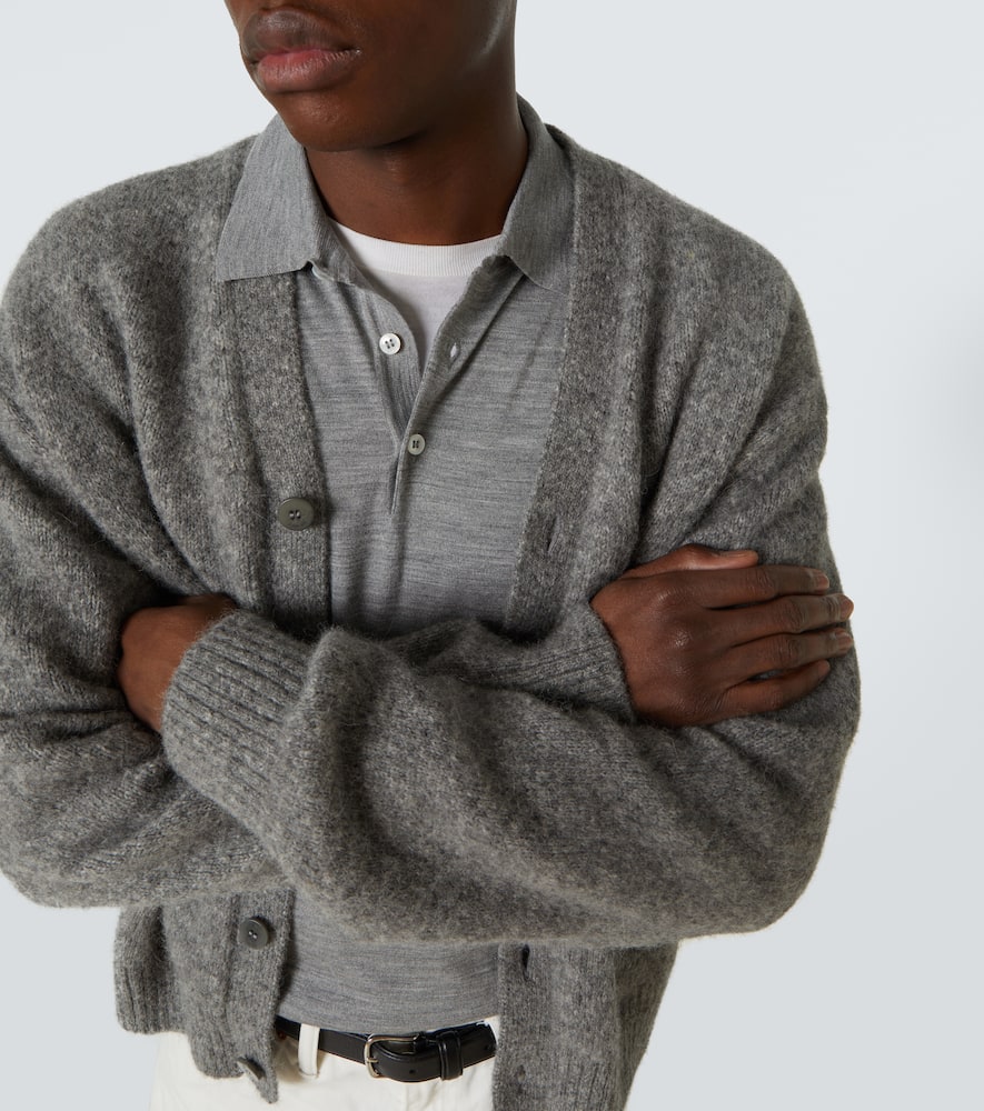 LARDINI KNITTED WOOL, SILK, AND CASHMERE POLO SHIRT