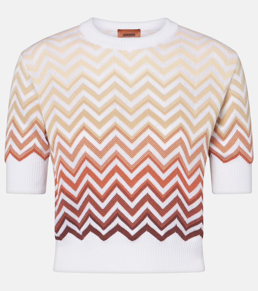 Missoni Zigzag Knitted Top In Multicolor