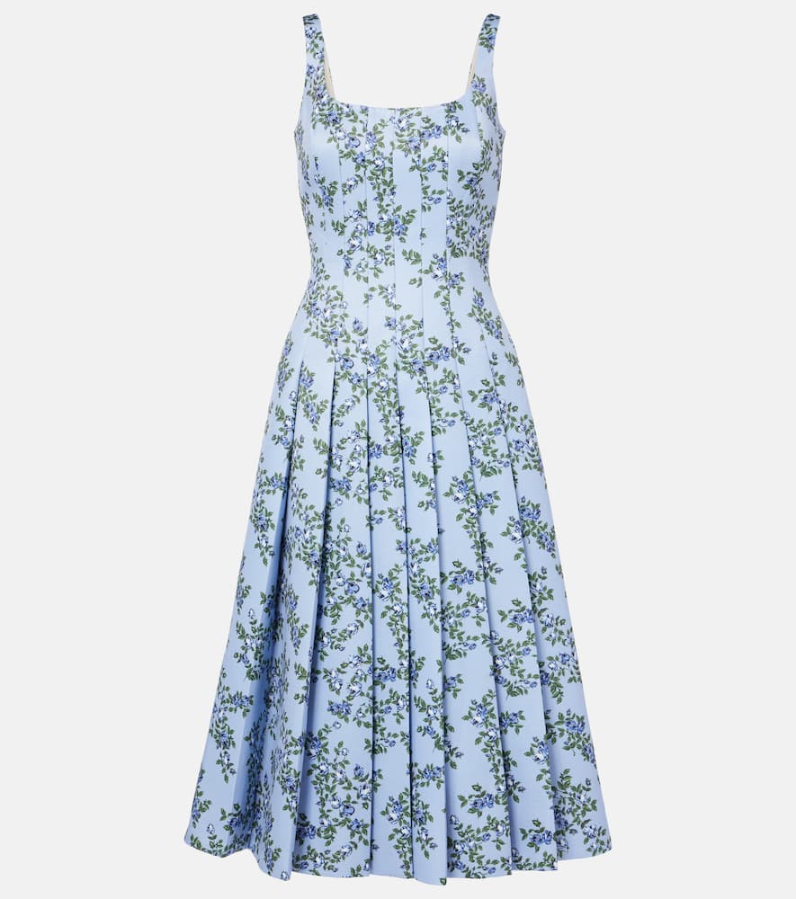 Adele floral pleated midi dress