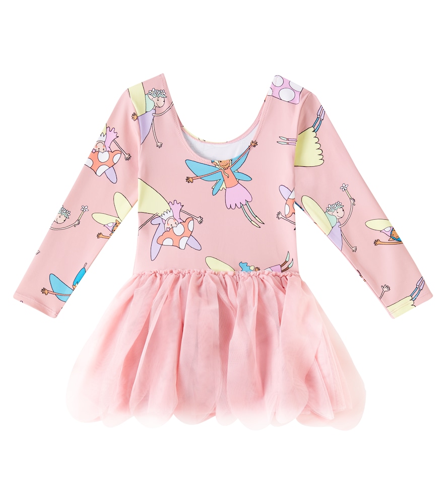  Stella Mccartney Kids Stella Mccartney Kids Berucktes Kleid Aus Jersey Und Tüll 