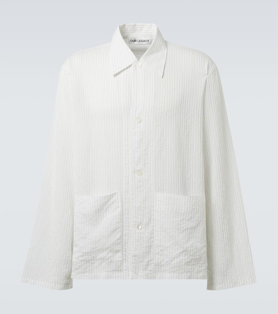 Our Legacy Haven Striped Overshirt In White