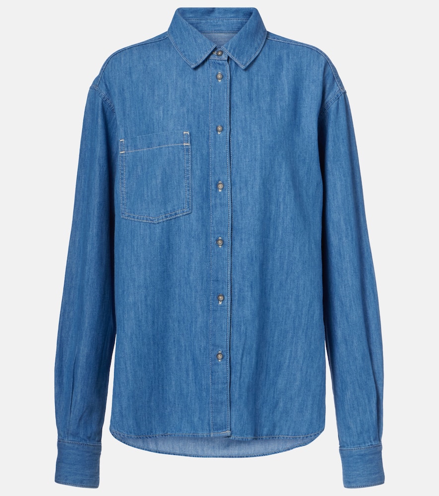 7 For All Mankind Easy Denim Shirt In Blue