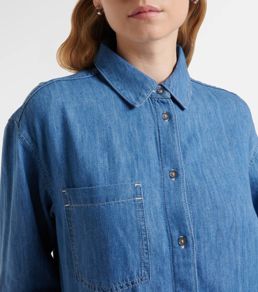 7 For All Mankind Easy Denim Shirt In Blue