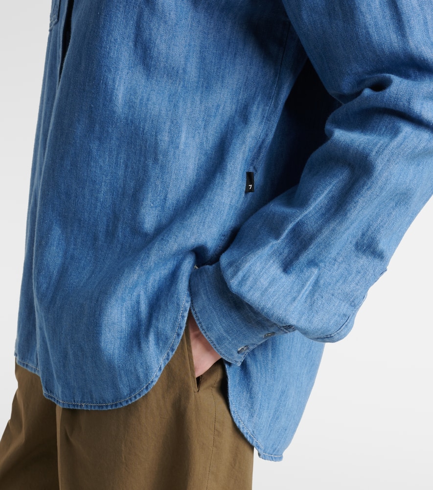 7 For All Mankind Easy Denim Shirt In Blue
