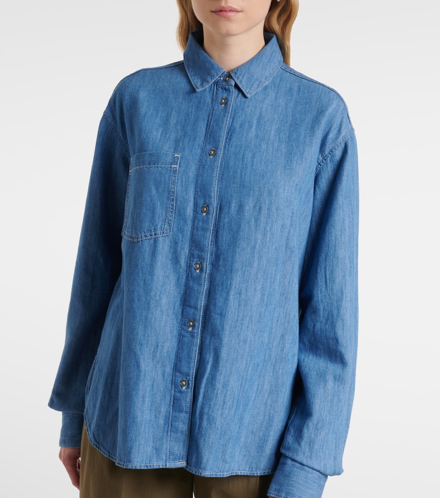 7 For All Mankind Easy Denim Shirt In Blue