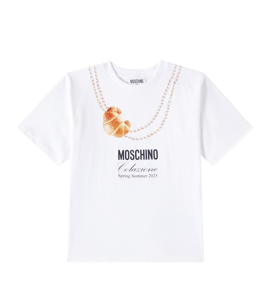 Moschino Printed Cotton Jersey T-shirt In White