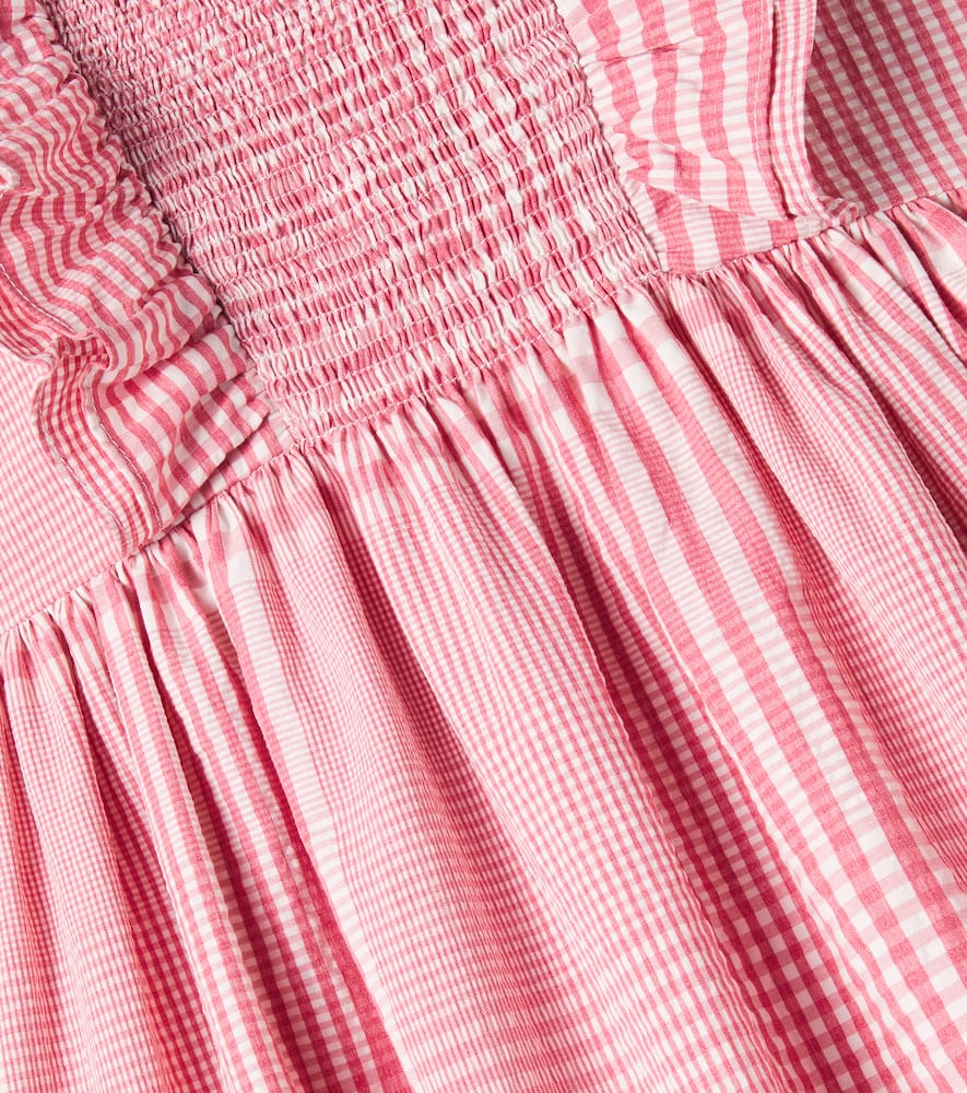 Tartine Et Chocolat Checked Ruffled Shirred Dress