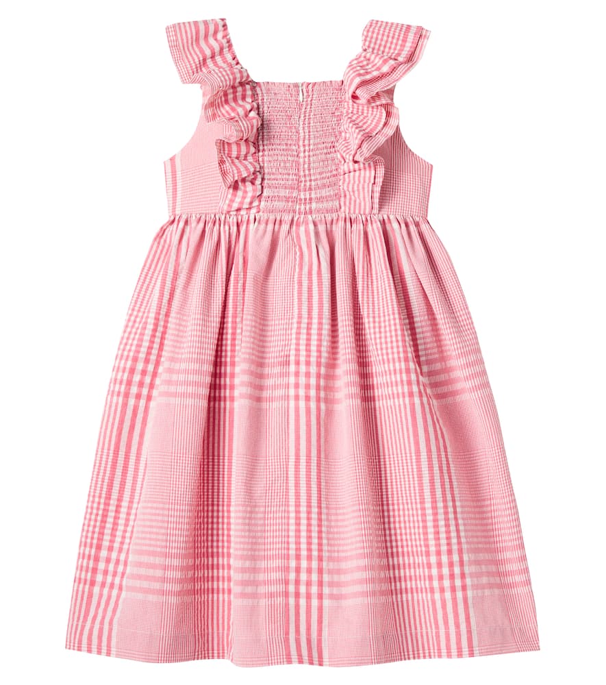Tartine Et Chocolat Checked Ruffled Shirred Dress