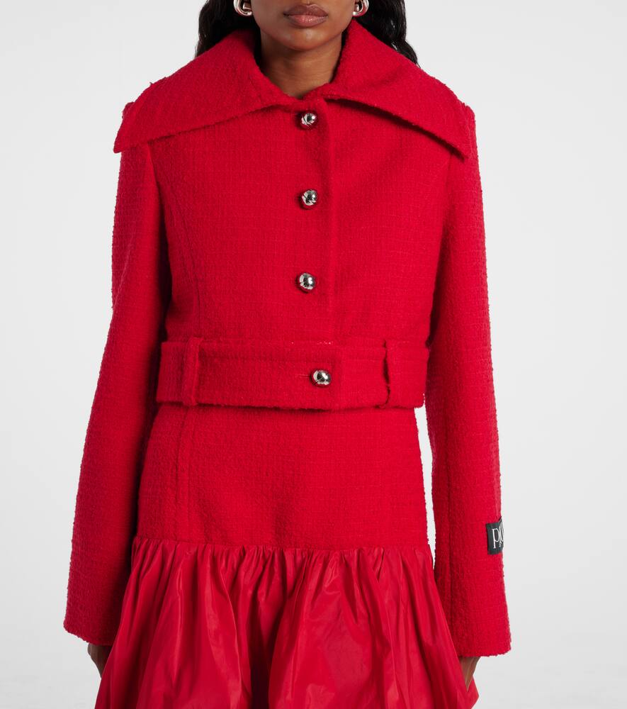 Patou Cropped Single-breasted Casual Jacket In Red