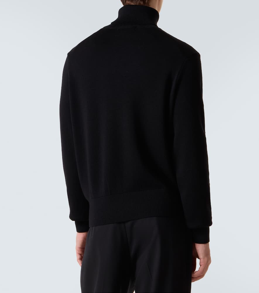 Ami Alexandre Mattiussi Ami De Caur Wool Turtleneck Sweater In Black