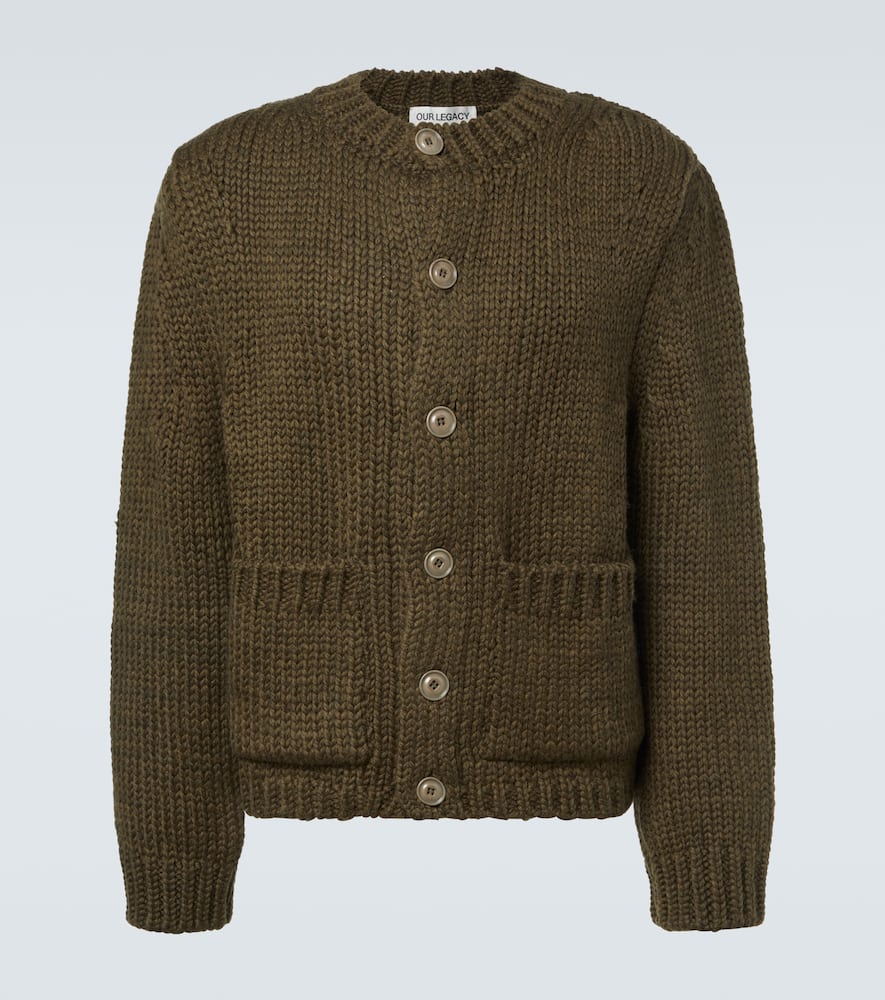 Our Legacy Over Wool And Alpaca Cardigan In Green