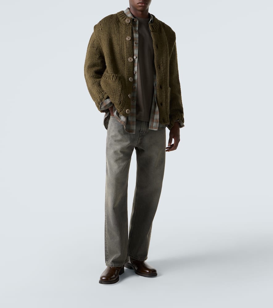 Our Legacy Over Wool And Alpaca Cardigan In Green