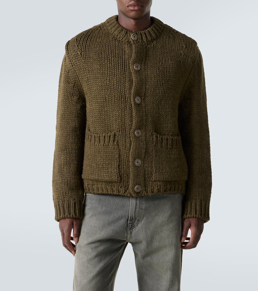 Our Legacy Over Wool And Alpaca Cardigan In Green