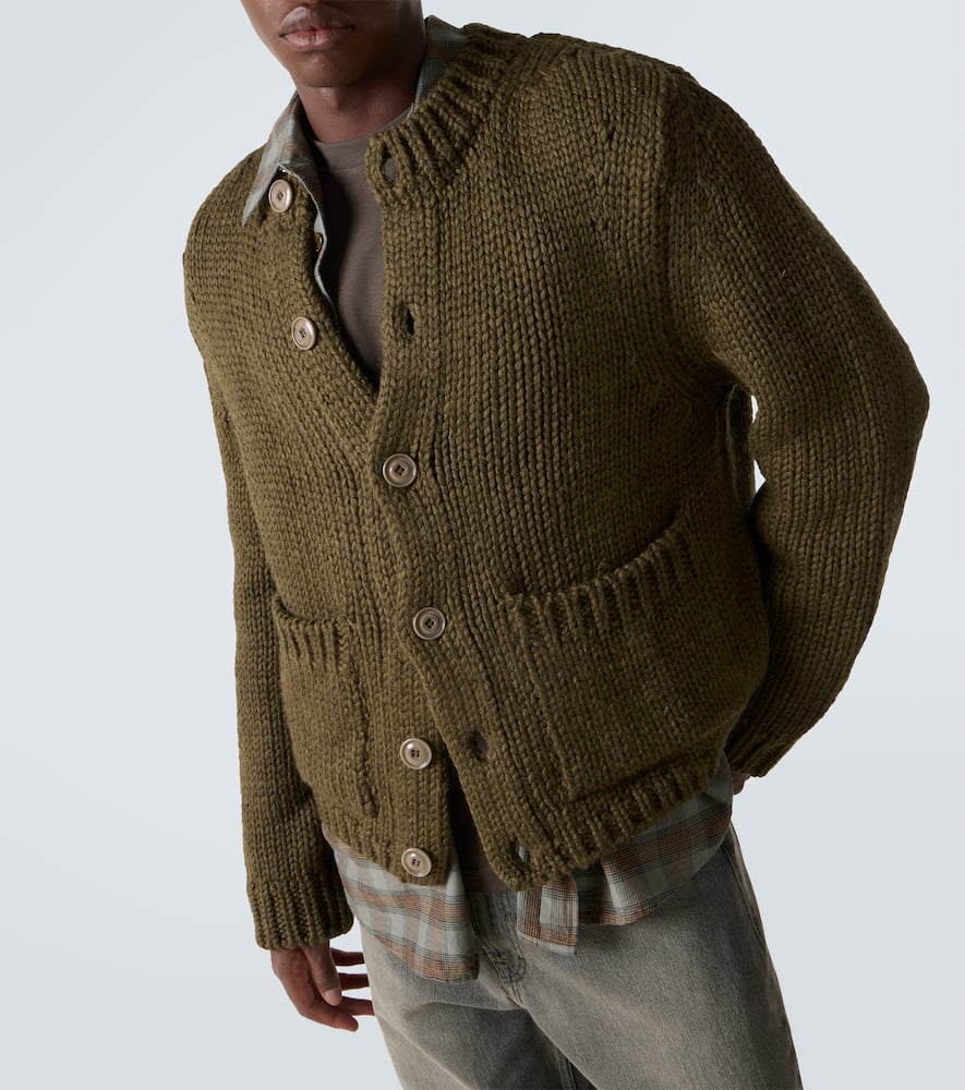 Our Legacy Over Wool And Alpaca Cardigan In Green