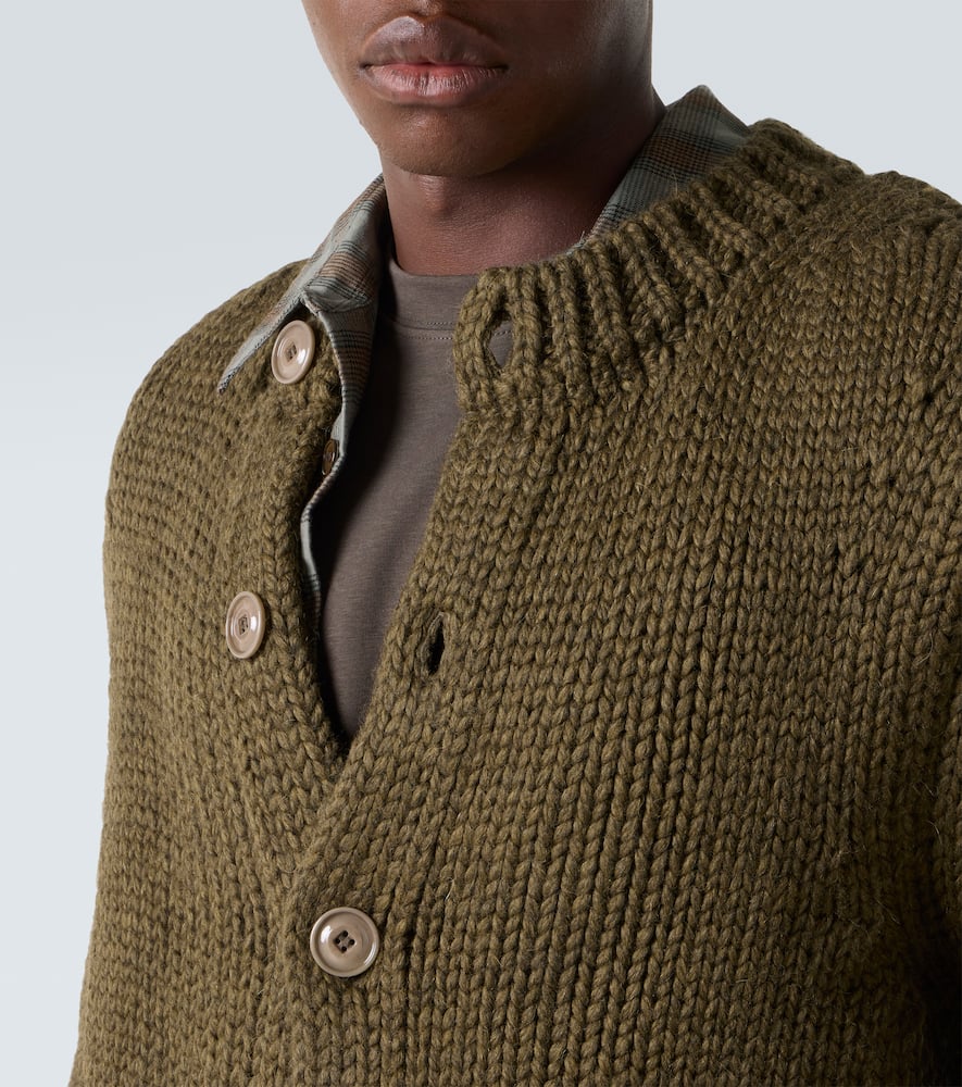 Our Legacy Over Wool And Alpaca Cardigan In Green