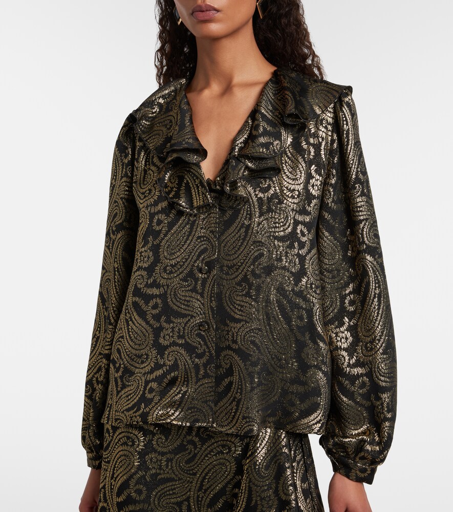  Etro Etro Paisley Ruffled Silk-blend Blouse 