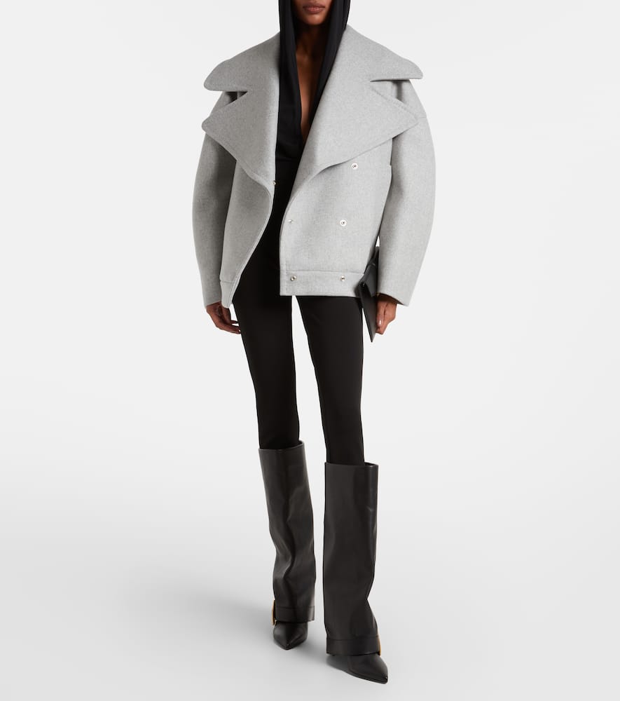 Balmain Hooded Jersey Bodysuit In Black
