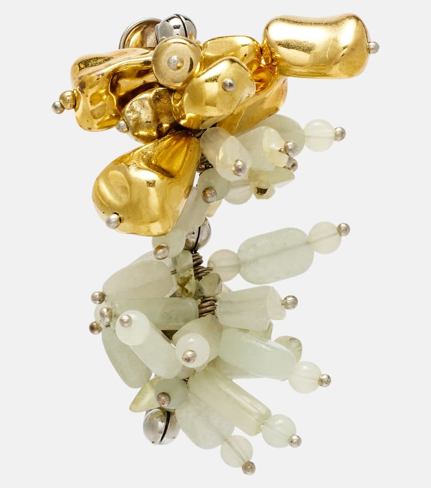 Dries Van Noten Womens Pastel Semi-precious Stone And Brass Earrings In Gold