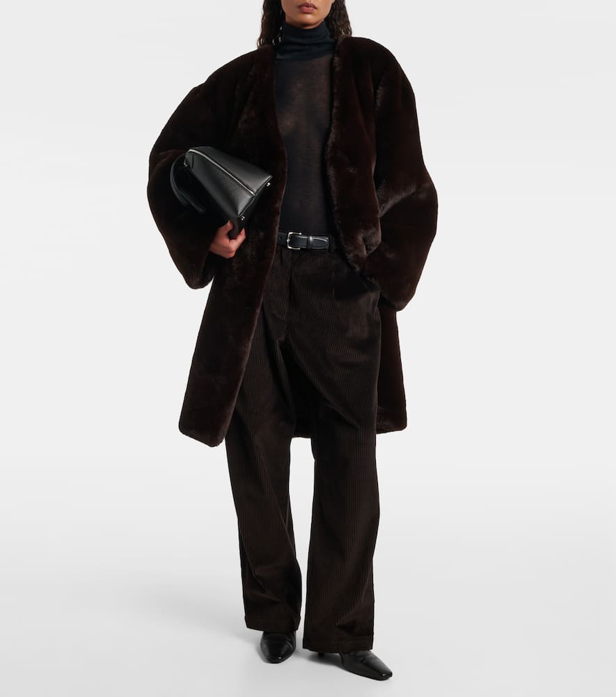 The Frankie Shop Norstrand Cotton Corduroy Straight Pants In Brown