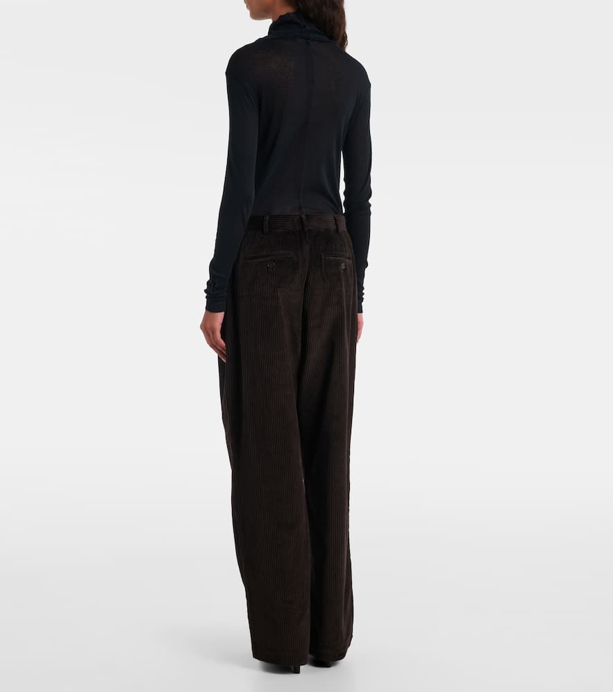 The Frankie Shop Norstrand Cotton Corduroy Straight Pants In Brown