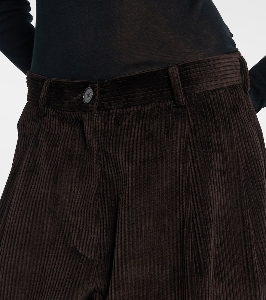 The Frankie Shop Norstrand Cotton Corduroy Straight Pants In Brown