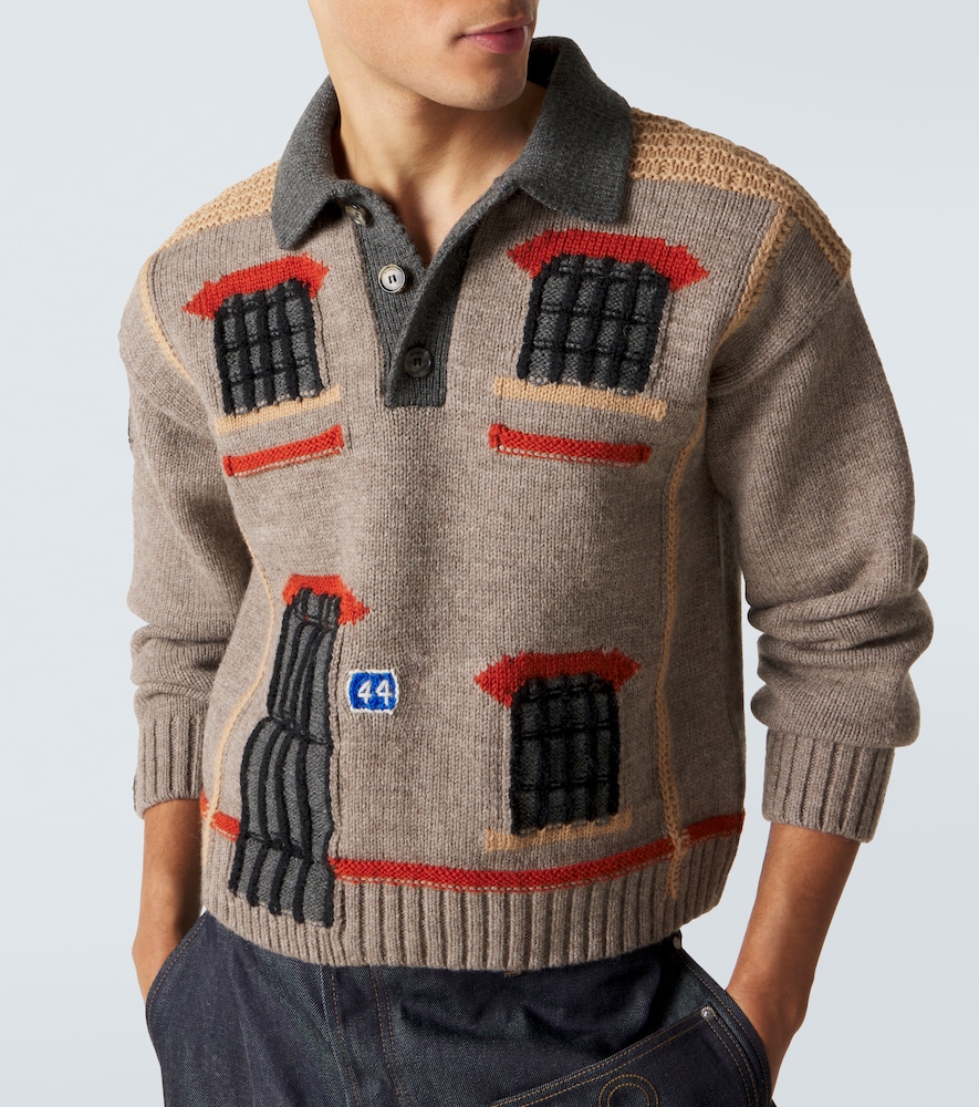  Jw Anderson Jw Anderson Bestickter Polopullover Aus Wolle 