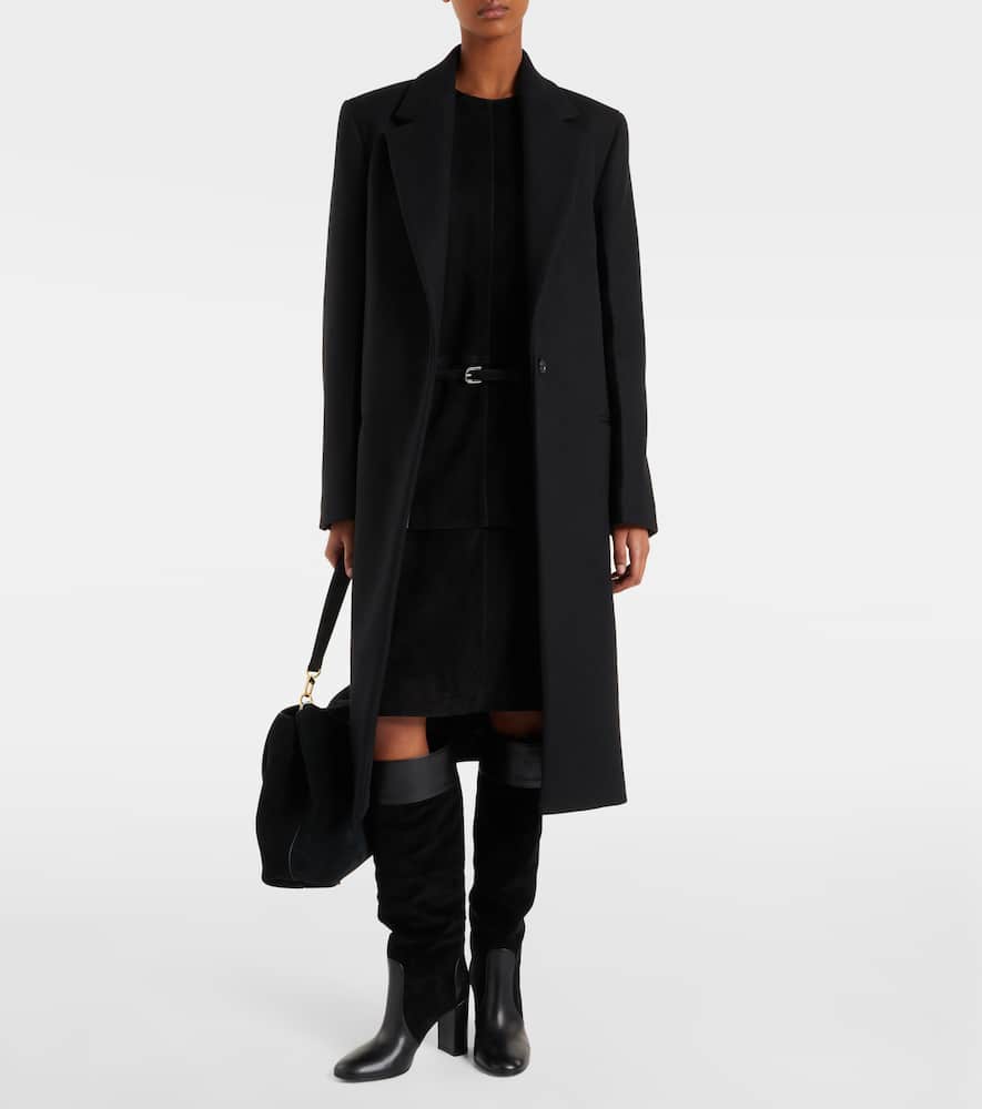 Gianvito Rossi Leather And Corduroy Knee-high Boots In Black