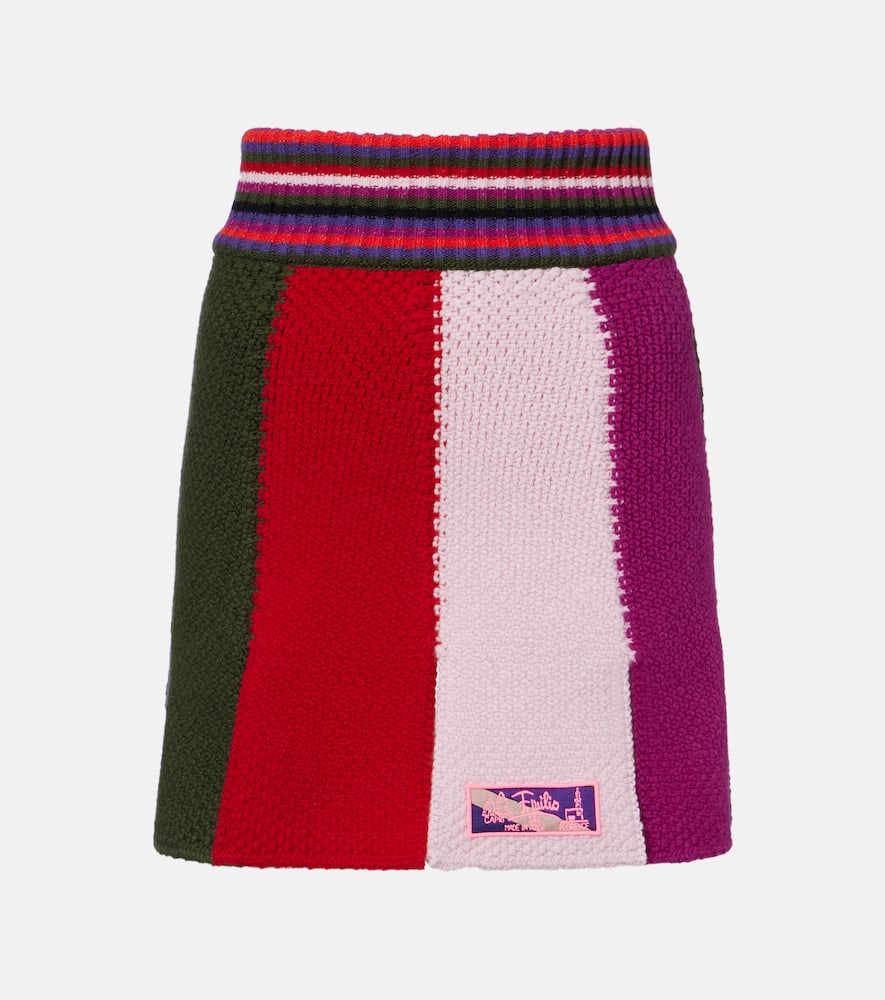 Pucci Striped Wool-blend Miniskirt In Multi