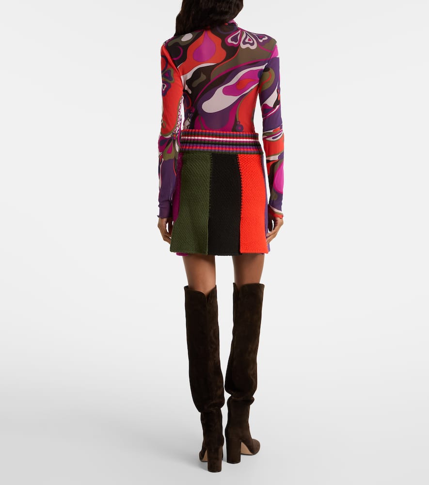 Pucci Striped Wool-blend Miniskirt In Multi