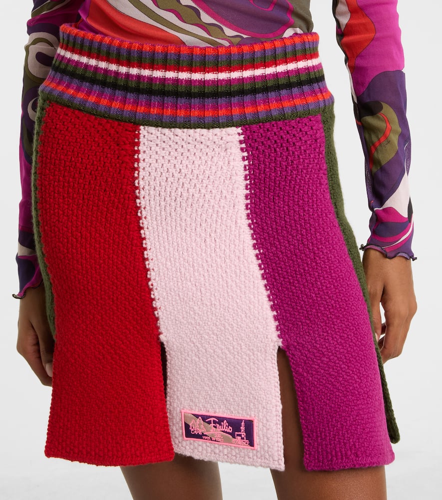Pucci Striped Wool-blend Miniskirt In Multi