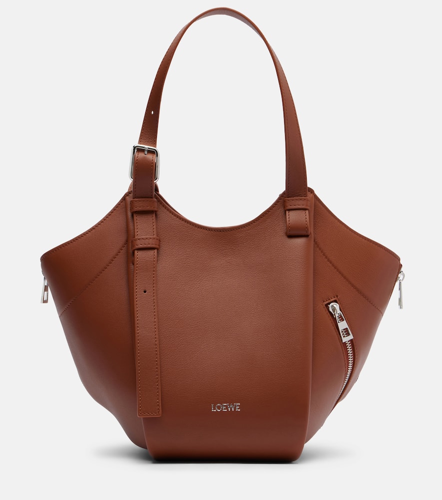 Loewe Hammock Flip Medium Leather Tote Bag In Brown