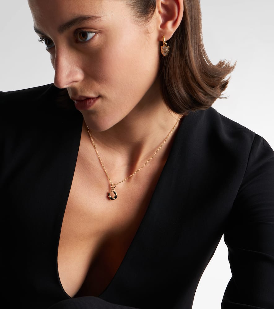 Foundrae 18kt Gold Necklace With Onyx In Gold