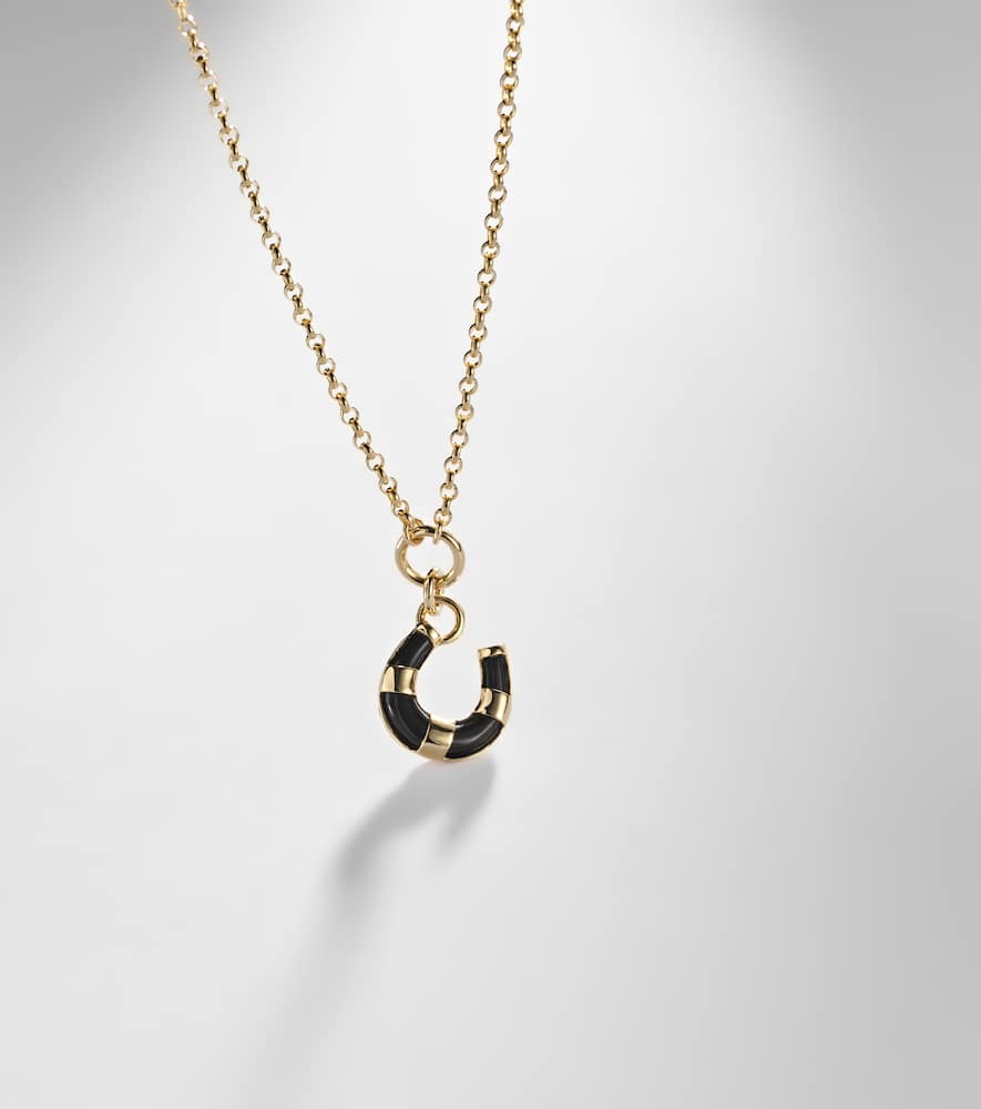 Foundrae 18kt Gold Necklace With Onyx In Gold