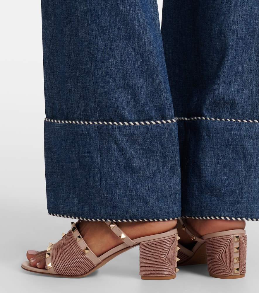 Valentino Rockstud 60 Leather Mules In Multi