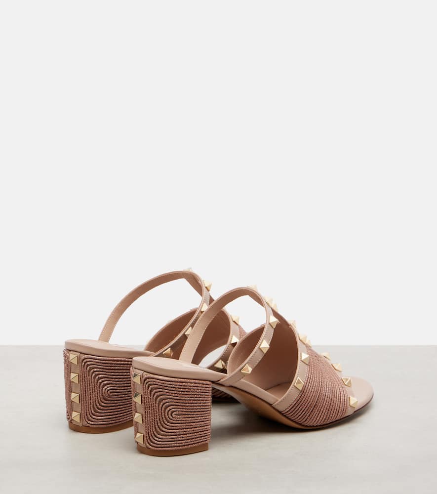 Valentino Rockstud 60 Leather Mules In Multi