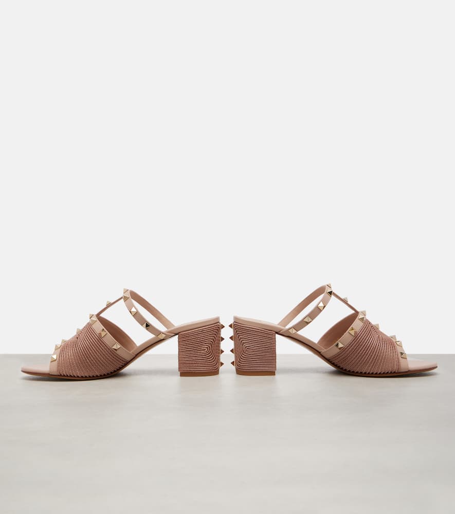 Valentino Rockstud 60 Leather Mules In Multi