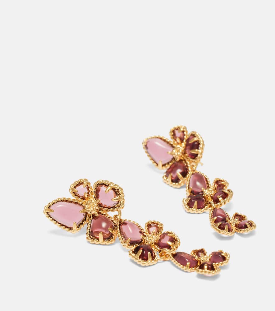 Zimmermann Womens Gold Burgundy Bloom Large Dangles 12ct Gold-plated Brass Drop Earrings In Gold