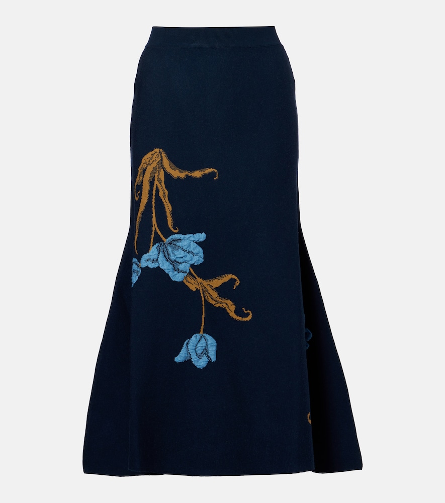 Erdem Floral jacquard midi skirt