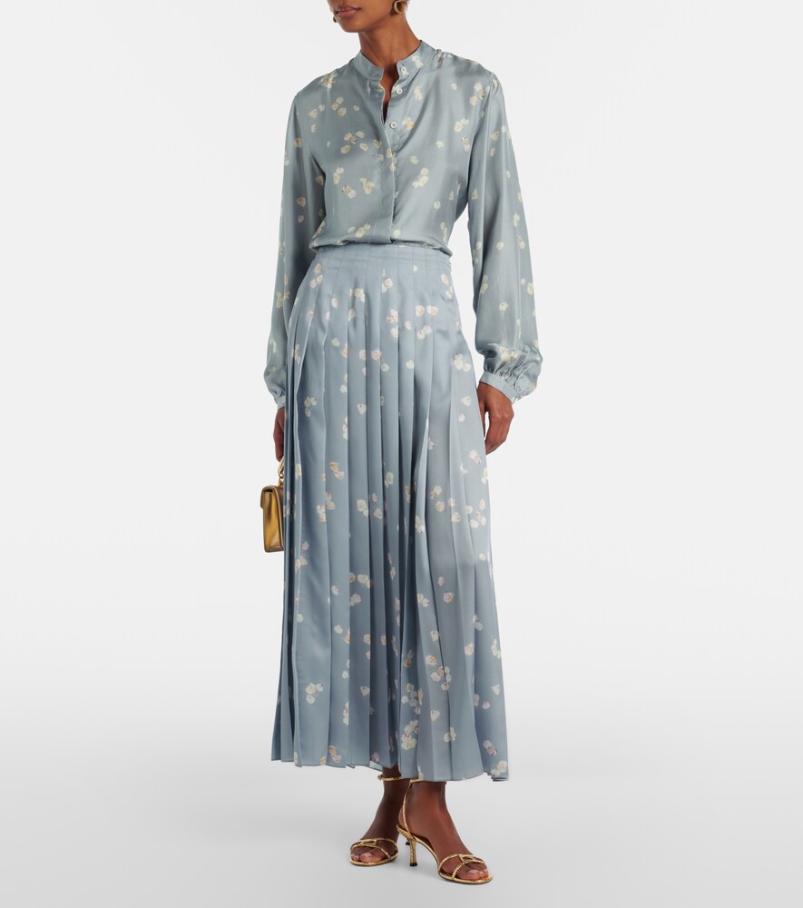 Altuzarra Monti floral pleated midi skirt