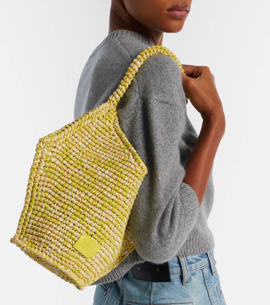 Khaite Lotus Mini raffia tote bag