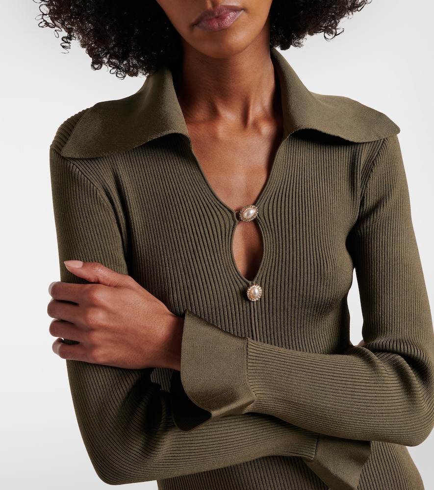 Ribbed-Knit Midi Dress