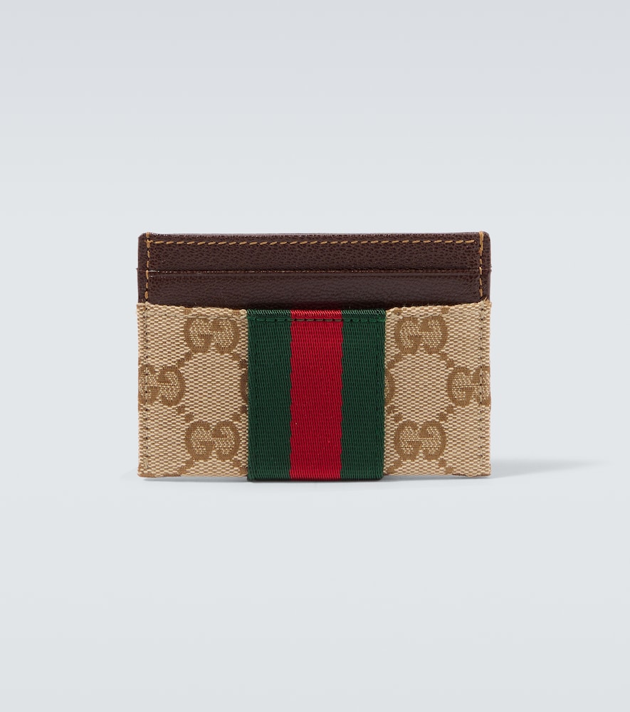  Gucci Gucci Gg Canvas Web Stripe Card Holder 