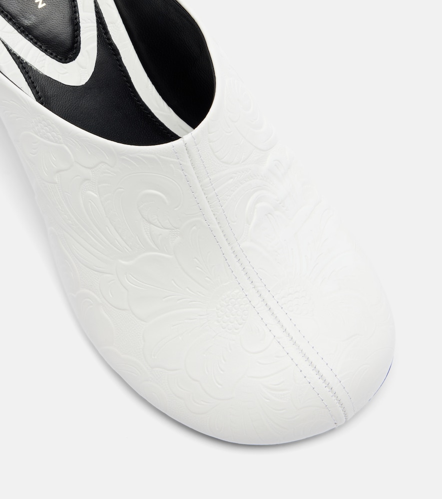  Dries Van Noten Dries Van Noten 65 Debossed Leather Mules 