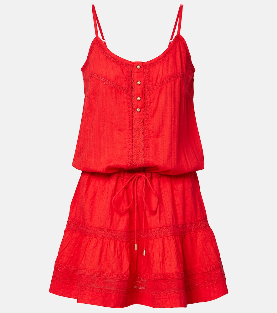 Melissa Odabash Kelly Crochet Trimmed Cotton Minidress