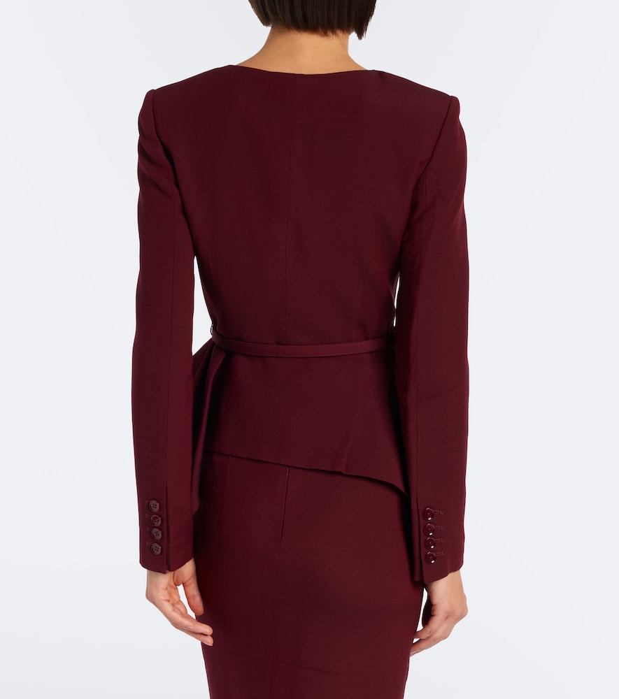 Belted Peplum Wool And Jacket