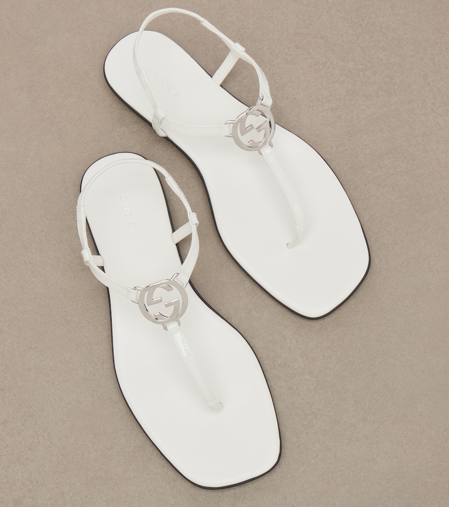  Gucci Gucci Sandalen Interlocking G Aus Lackleder 