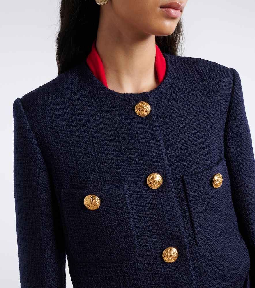 Garavani Shearling-Trimmed Wool-Blend Tweed Jacket